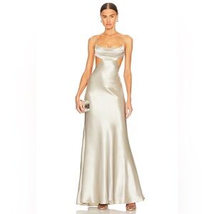 Sau Lee x Revolve Paula Gown in Silver Size 10 worn once